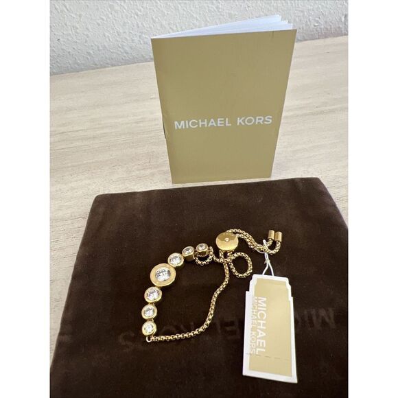 MICHAEL KORS MKJ5334710 Brilliance Yellow Gold Bracelet Slider Crystals - Picture 13 of 13